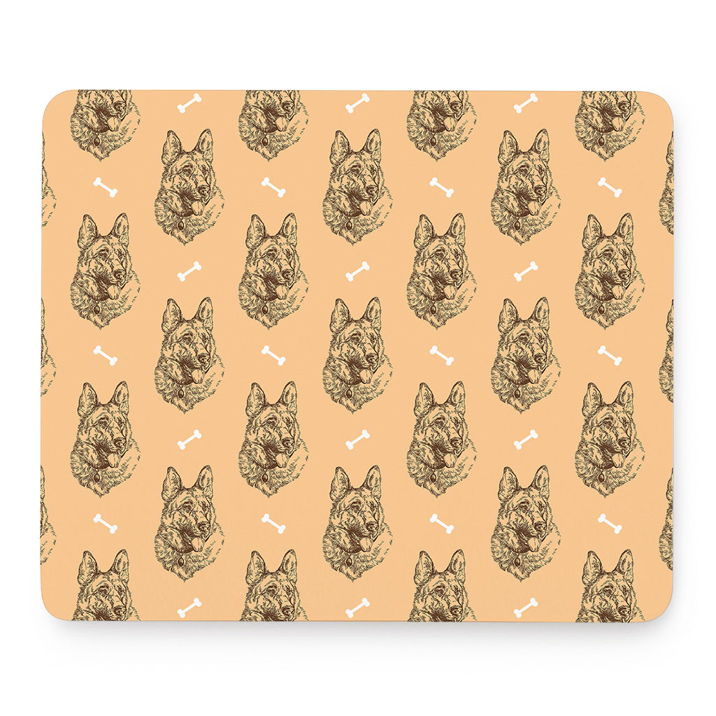 Drawing German Shepherd Pattern Print Mouse Pad