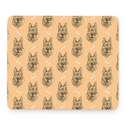 Drawing German Shepherd Pattern Print Mouse Pad