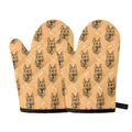 Drawing German Shepherd Pattern Print Oven Mitts