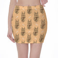 Drawing German Shepherd Pattern Print Pencil Mini Skirt