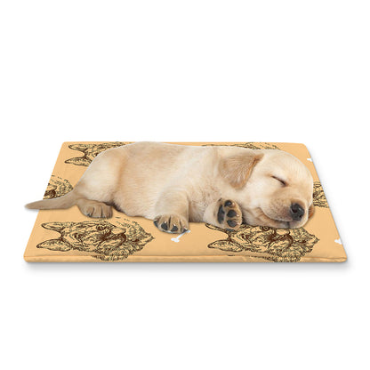 Drawing German Shepherd Pattern Print Pet Cooling Mat Cover
