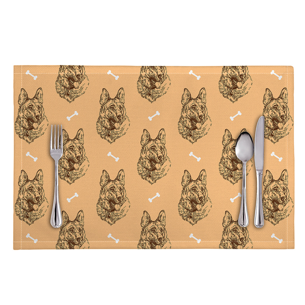 Drawing German Shepherd Pattern Print Placemat