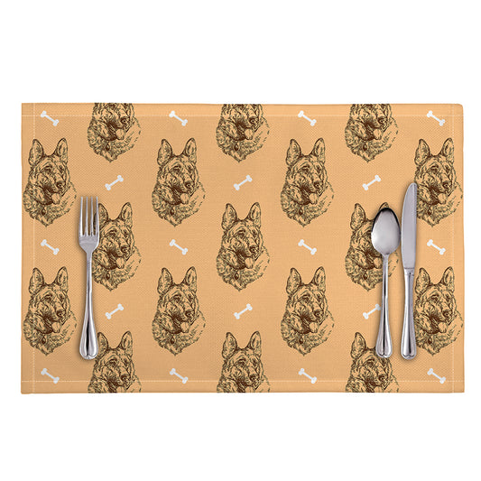 Drawing German Shepherd Pattern Print Placemat