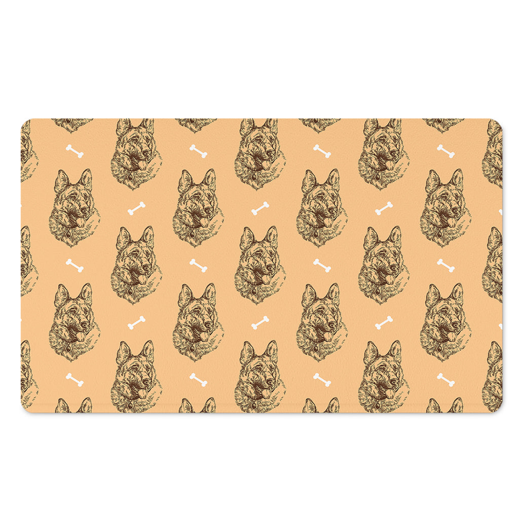 Drawing German Shepherd Pattern Print Polyester Doormat