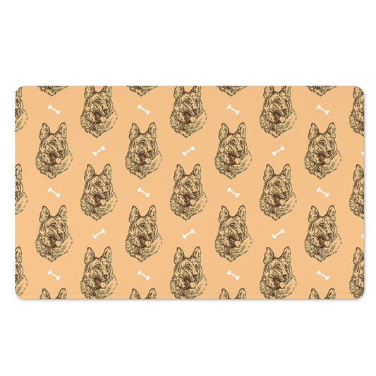 Drawing German Shepherd Pattern Print Polyester Doormat