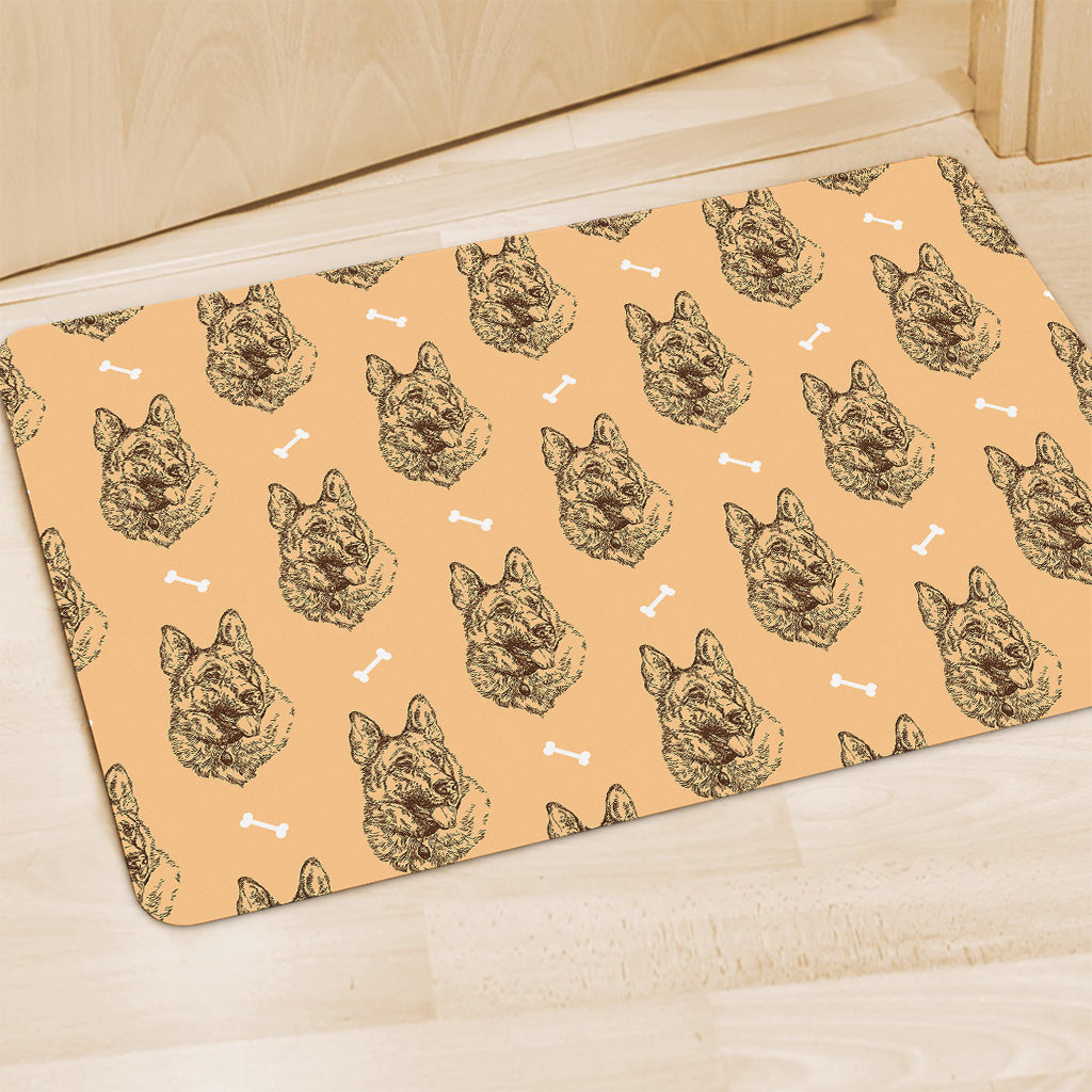 Drawing German Shepherd Pattern Print Polyester Doormat