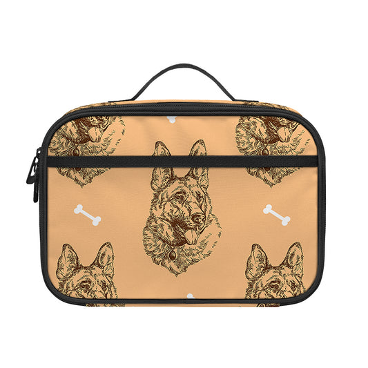 Drawing German Shepherd Pattern Print Portable Lunch Bag
