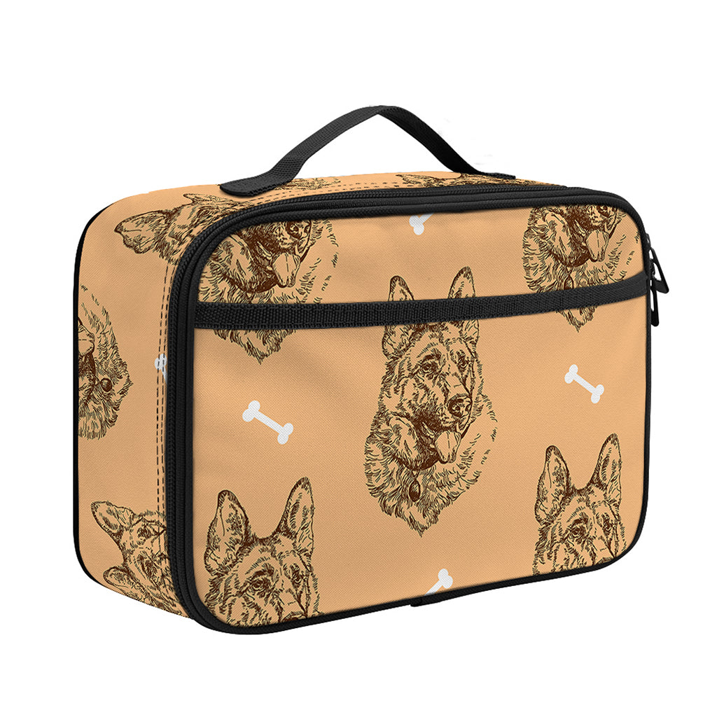 Drawing German Shepherd Pattern Print Portable Lunch Bag