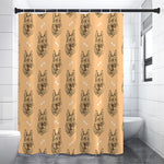 Drawing German Shepherd Pattern Print Premium Shower Curtain