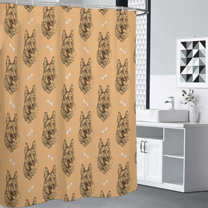 Drawing German Shepherd Pattern Print Premium Shower Curtain