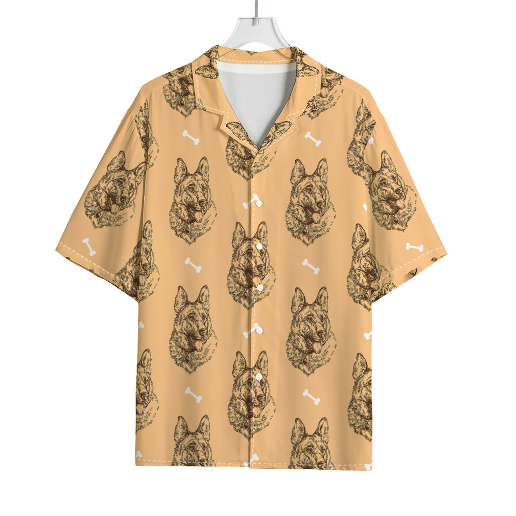 Drawing German Shepherd Pattern Print Rayon Hawaiian Shirt