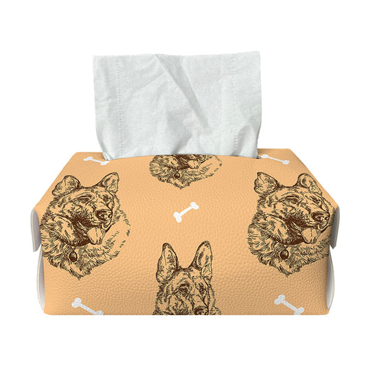Drawing German Shepherd Pattern Print Rectangle Tissue Box Cover