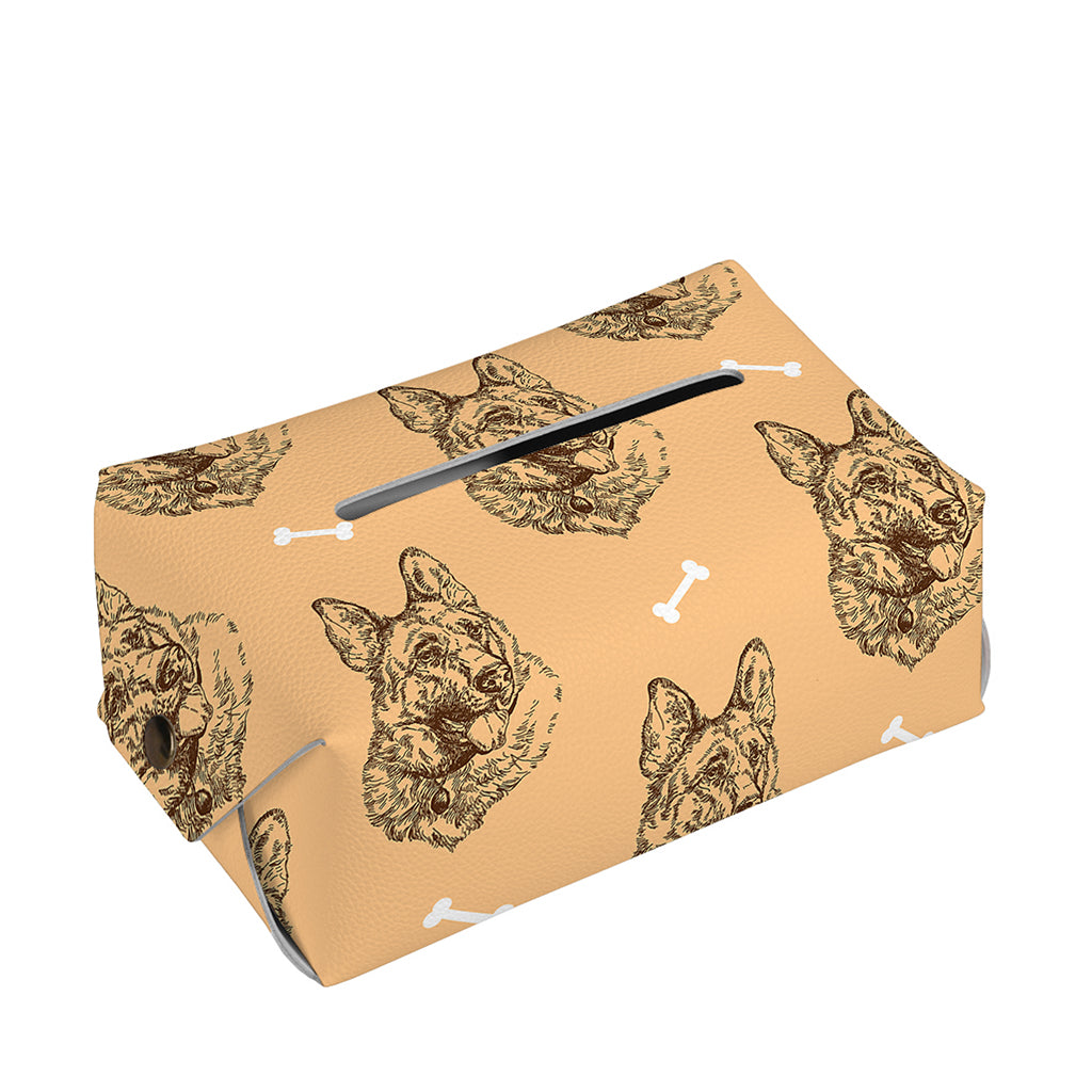 Drawing German Shepherd Pattern Print Rectangle Tissue Box Cover
