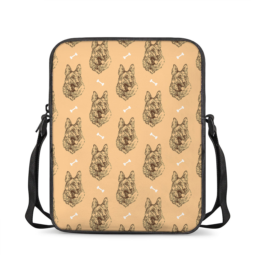 Drawing German Shepherd Pattern Print Rectangular Crossbody Bag