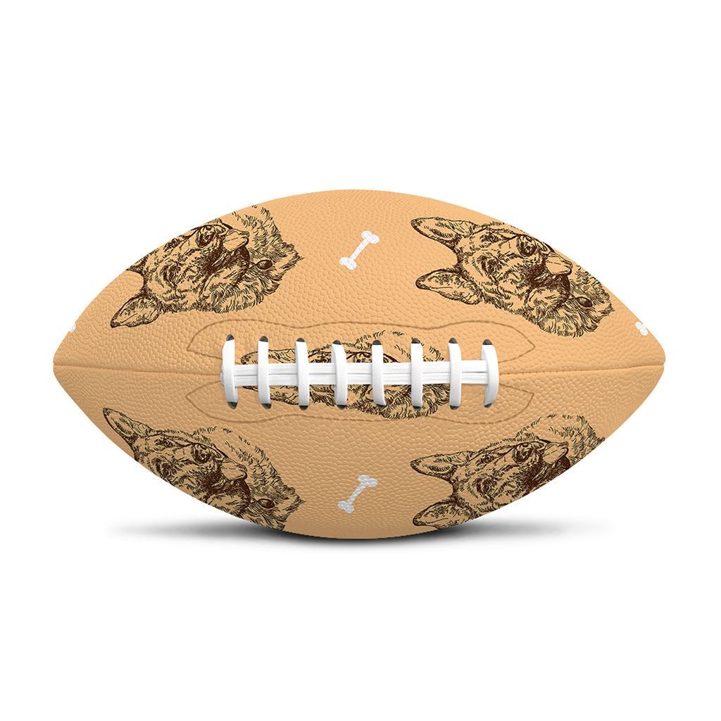 Drawing German Shepherd Pattern Print Rugby Ball