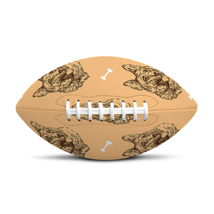 Drawing German Shepherd Pattern Print Rugby Ball