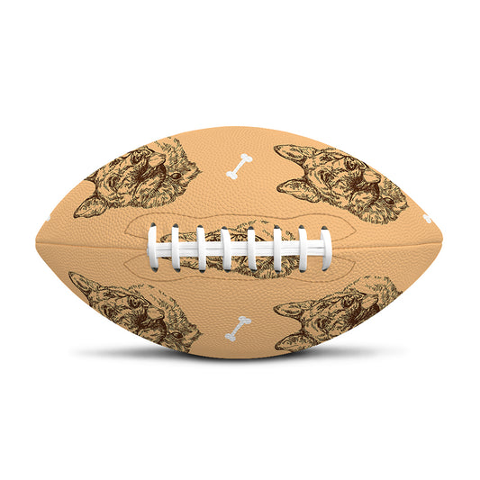 Drawing German Shepherd Pattern Print Rugby Ball
