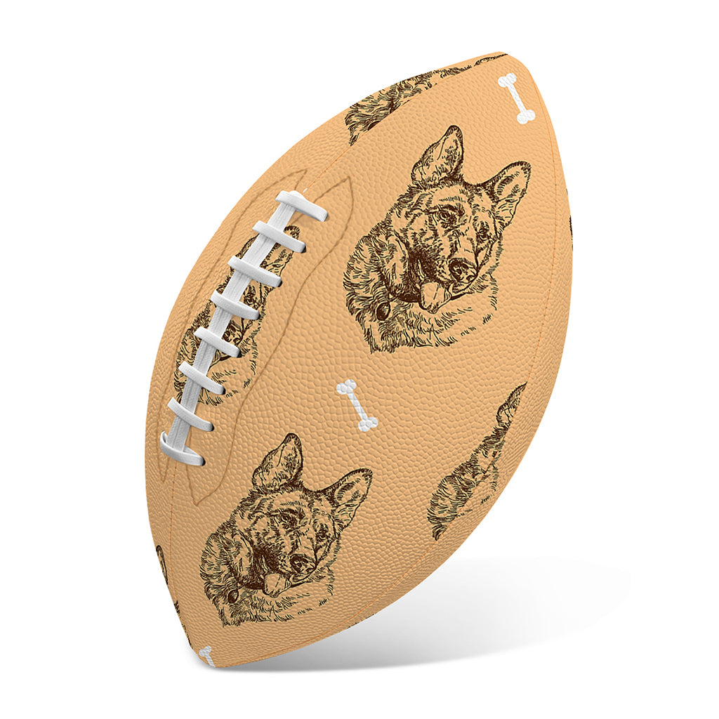 Drawing German Shepherd Pattern Print Rugby Ball