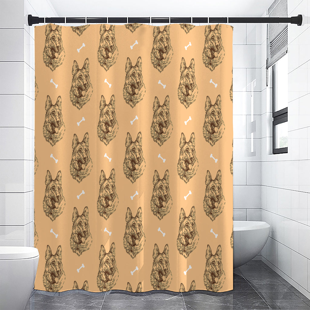 Drawing German Shepherd Pattern Print Shower Curtain