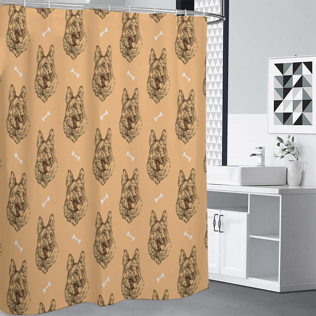 Drawing German Shepherd Pattern Print Shower Curtain