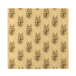 Drawing German Shepherd Pattern Print Silk Bandana