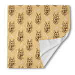 Drawing German Shepherd Pattern Print Silk Bandana