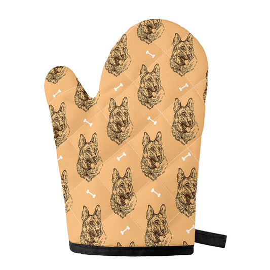 Drawing German Shepherd Pattern Print Single Oven Mitt