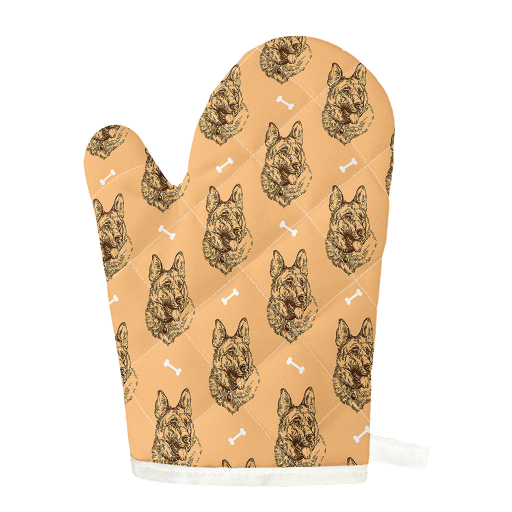 Drawing German Shepherd Pattern Print Single Oven Mitt