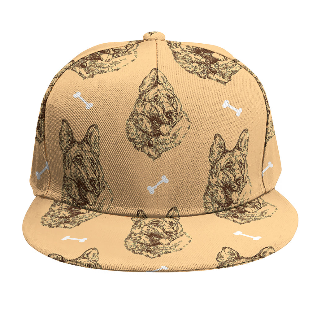 Drawing German Shepherd Pattern Print Snapback Cap
