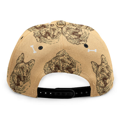 Drawing German Shepherd Pattern Print Snapback Cap