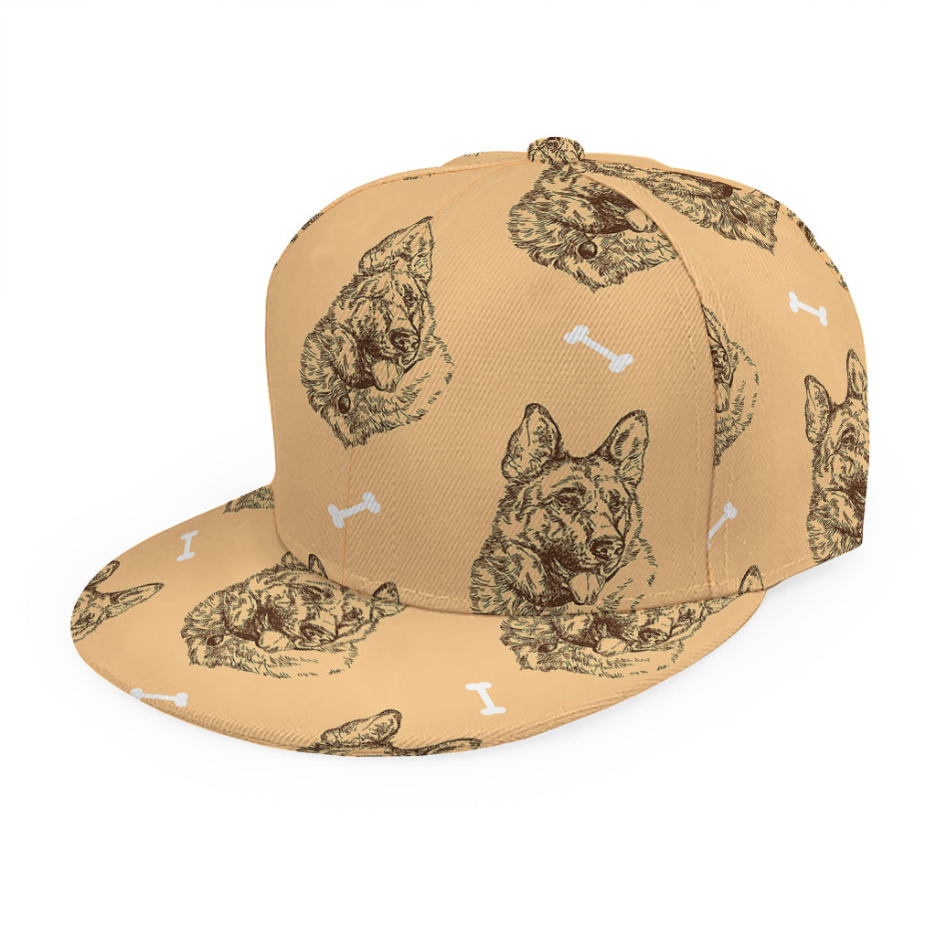 Drawing German Shepherd Pattern Print Snapback Cap