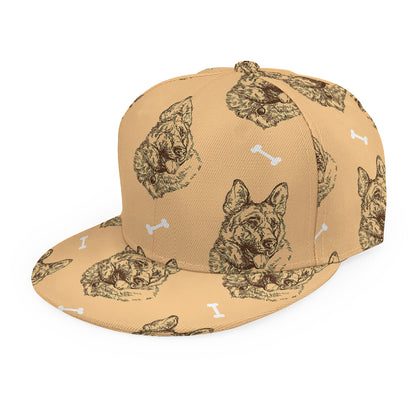 Drawing German Shepherd Pattern Print Snapback Cap