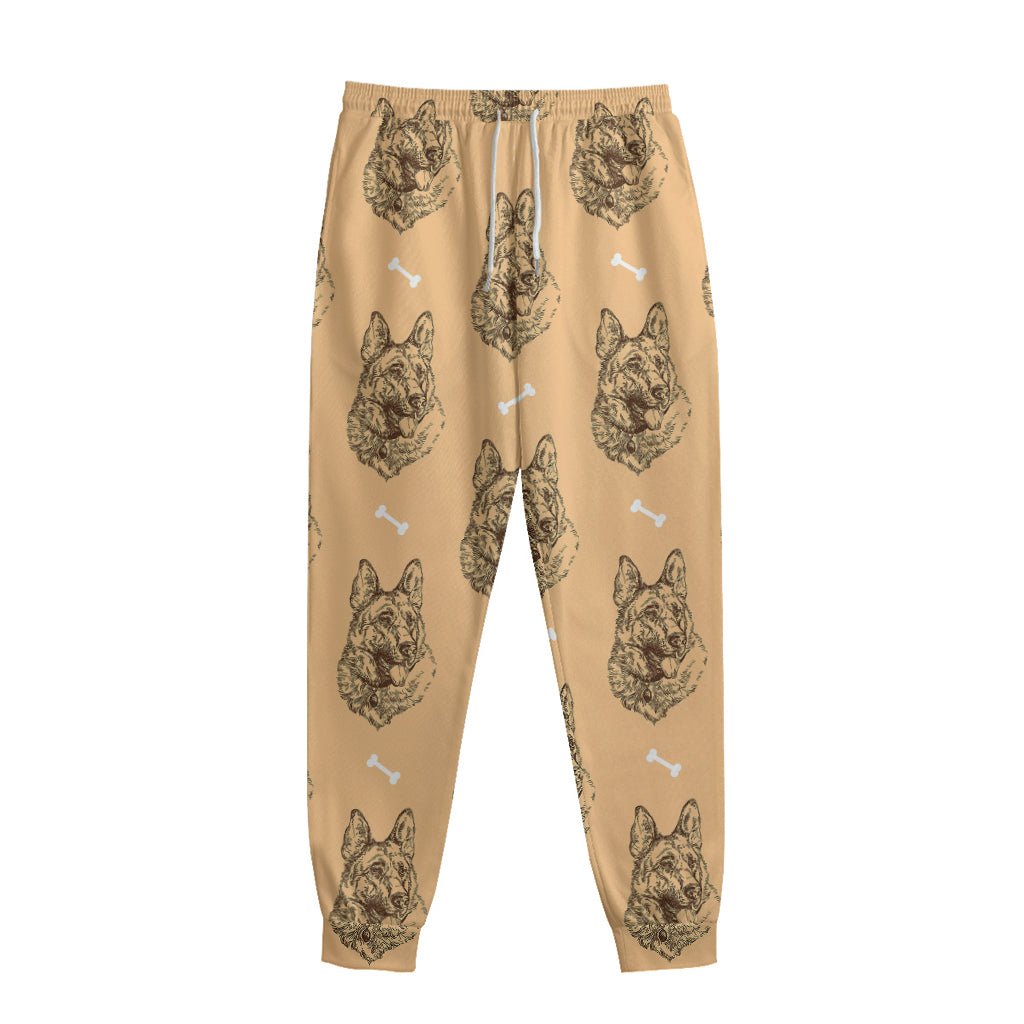 Drawing German Shepherd Pattern Print Sweatpants