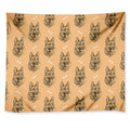 Drawing German Shepherd Pattern Print Tapestry