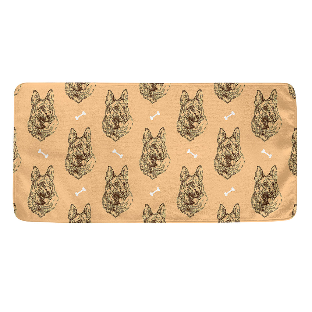 Drawing German Shepherd Pattern Print Towel