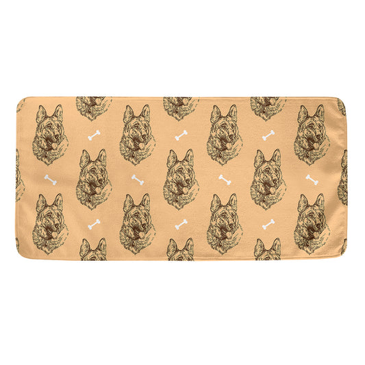 Drawing German Shepherd Pattern Print Towel