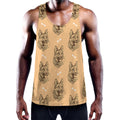 Drawing German Shepherd Pattern Print Men's Workout Tank Top
