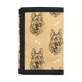 Drawing German Shepherd Pattern Print Trifold Wallet