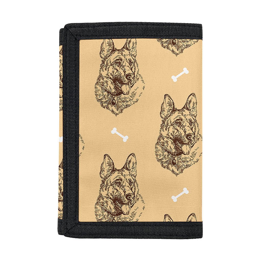 Drawing German Shepherd Pattern Print Trifold Wallet