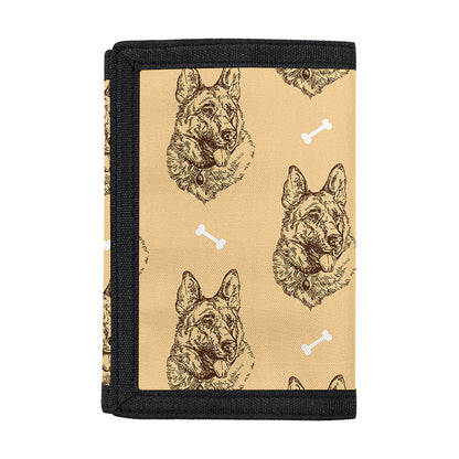 Drawing German Shepherd Pattern Print Trifold Wallet