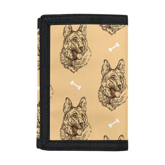 Drawing German Shepherd Pattern Print Trifold Wallet