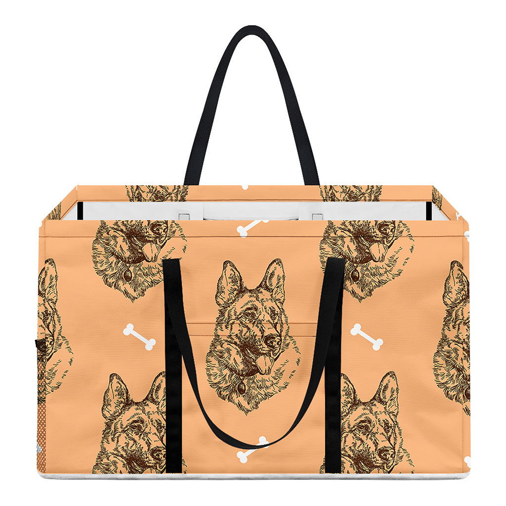 Drawing German Shepherd Pattern Print Utility Tote Bag