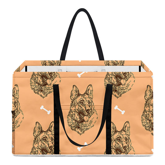 Drawing German Shepherd Pattern Print Utility Tote Bag