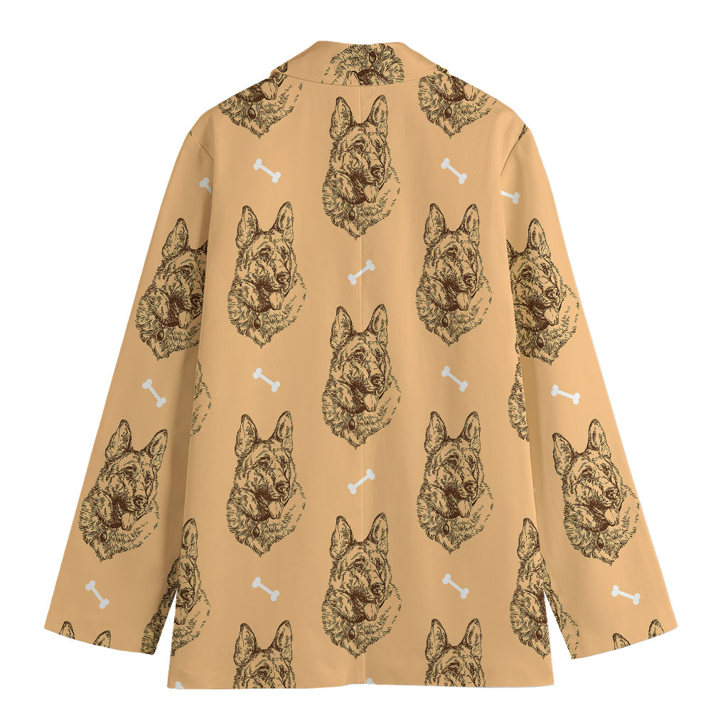 Drawing German Shepherd Pattern Print Women's Blazer