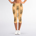 Drawing German Shepherd Pattern Print Women's Capri Leggings