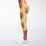 Drawing German Shepherd Pattern Print Women's Capri Leggings