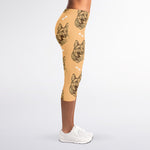 Drawing German Shepherd Pattern Print Women's Capri Leggings