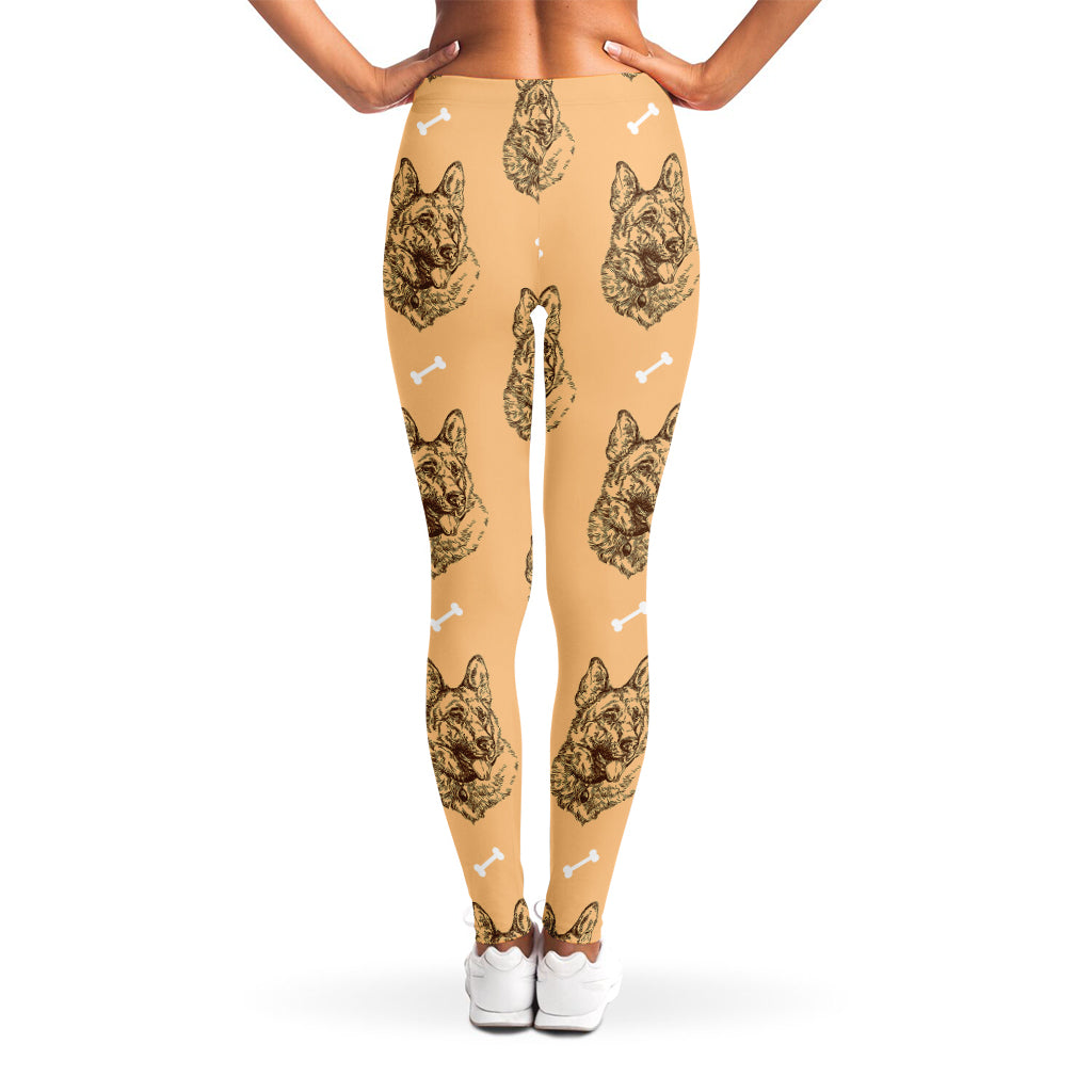 Drawing German Shepherd Pattern Print Women's Leggings