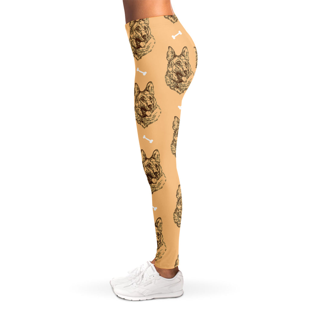 Drawing German Shepherd Pattern Print Women's Leggings