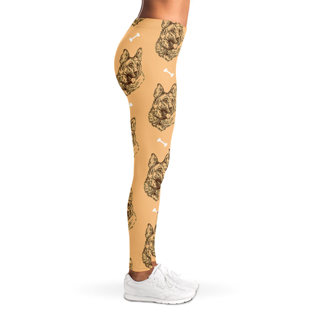Drawing German Shepherd Pattern Print Women's Leggings